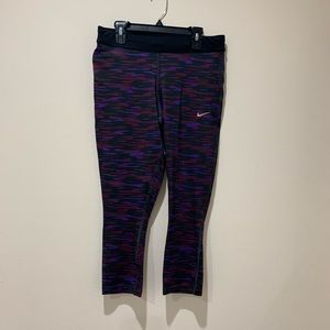 Nike Purple and Black Crop Leggings Size M